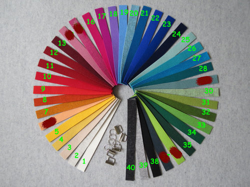 5 Wollfilzstreifen + Schlüsselrohlingen *40 Farben