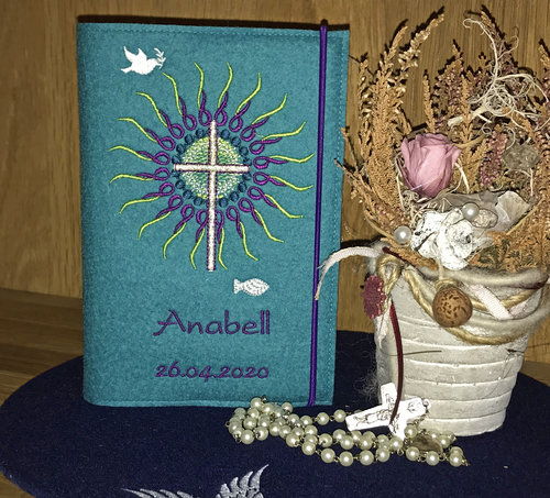 Gotteslob Einband * Modell Anabell * Wollfilz anthrazit *