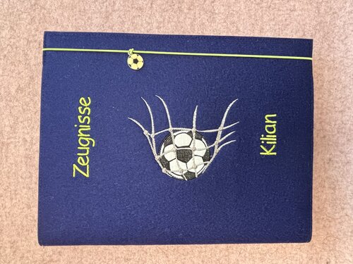 Zeugnismappe ♥♥ Fussball Tor ♥ Wollfilz ♥♥