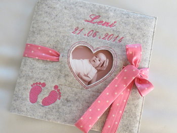 Babytagebuch ♥ "Name" ♥ Babyalbum ♥ rosa ♥