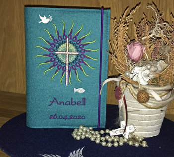 Gotteslob Einband * Modell Anabell * Wollfilz anthrazit *