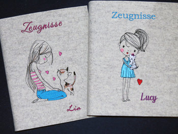 Zeugnismappe ♥♥ Lia / Lucy ♥ Wollfilz ♥♥