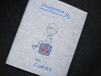 Zeugnismappe ♥♥ Junge ♥ Wollfilz ♥